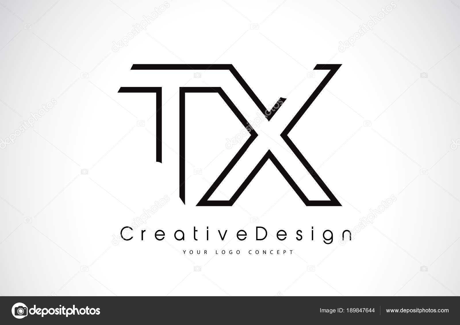 Tx T X Letter Logo Design In Black Colors Vector De Stock