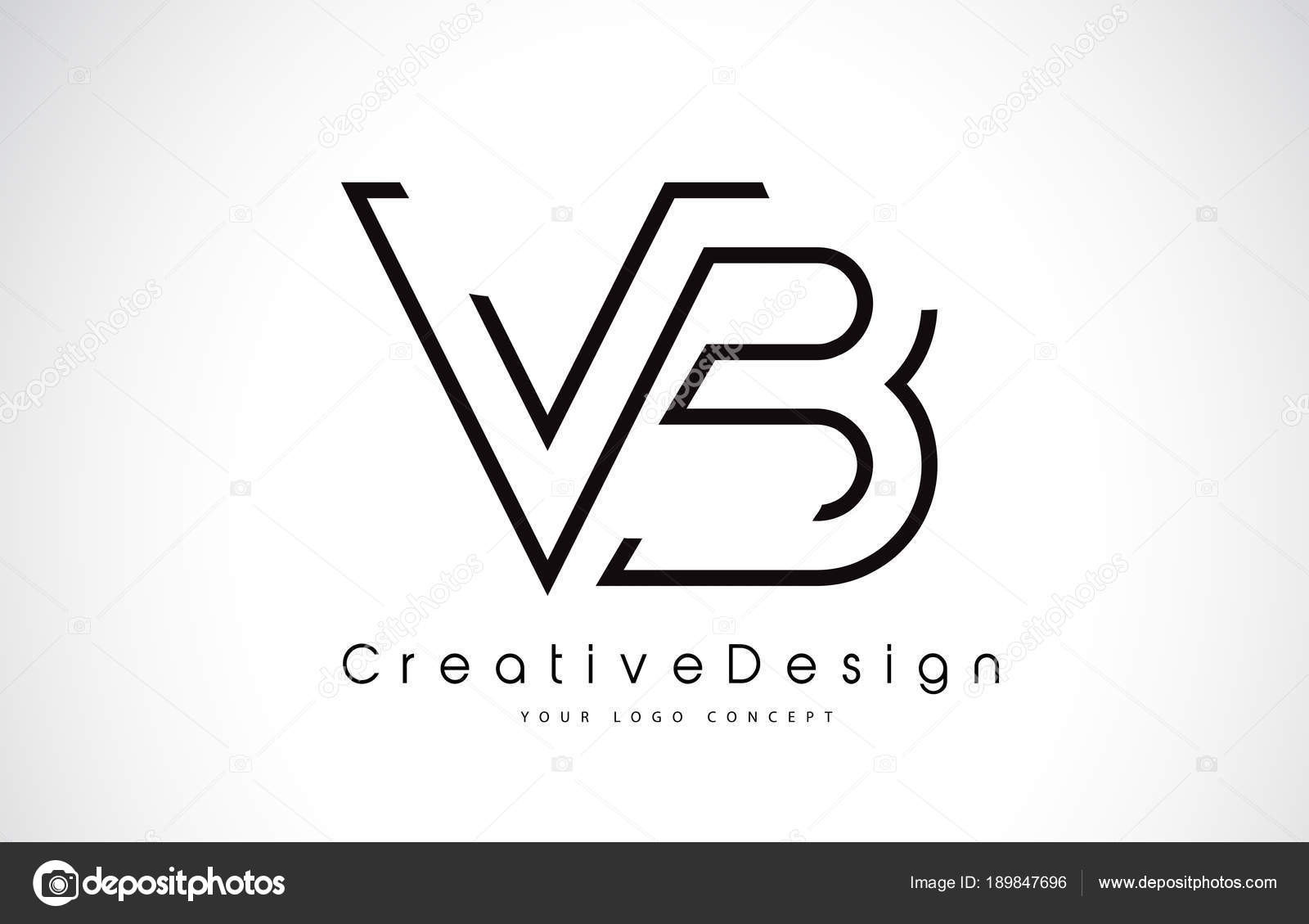 Vb V B Letter Logo Design In Black Colors Vector Image By C Twindesigner Vector Stock