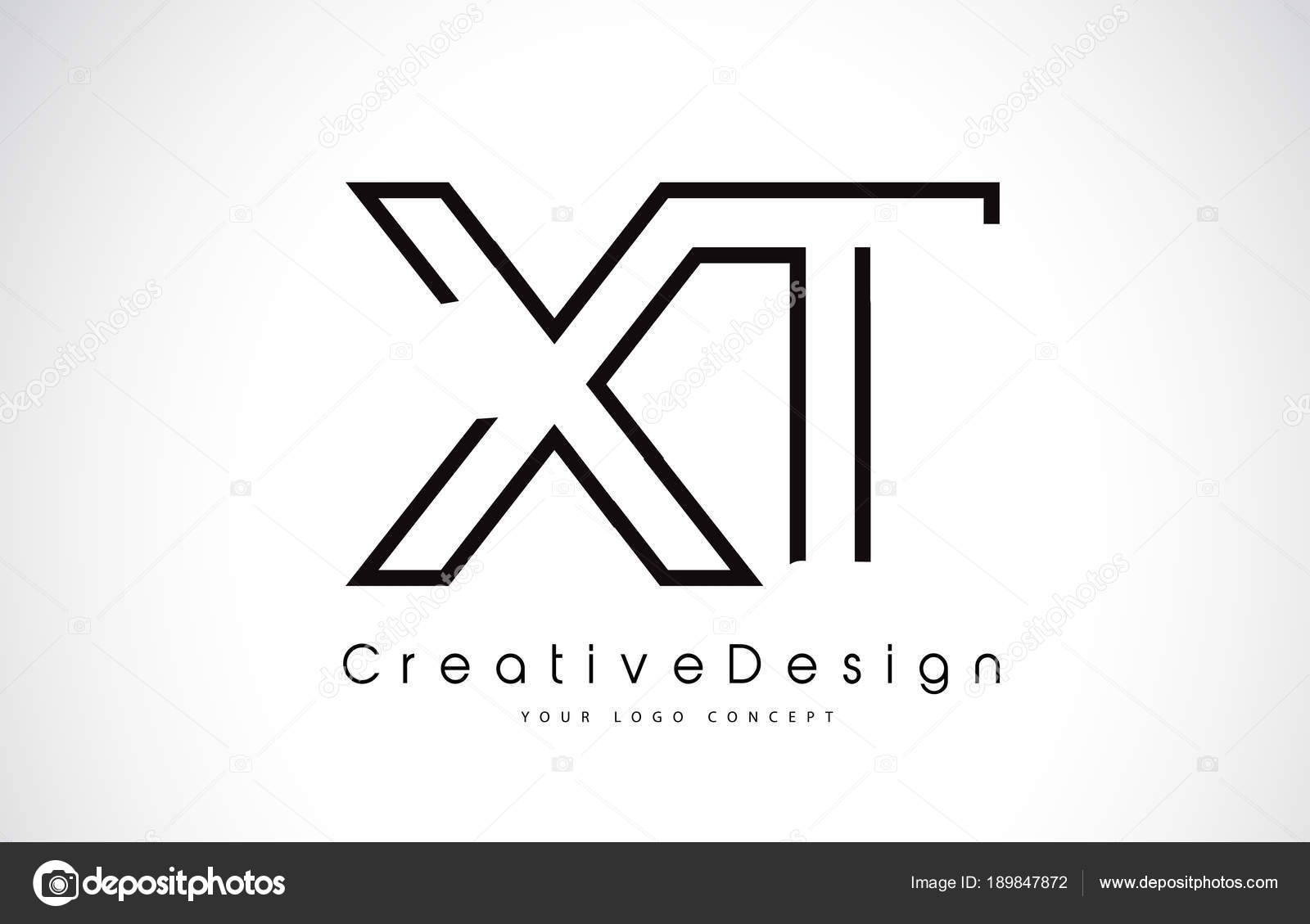 Xt X T Letter Logo Design In Black Colors Stock Vector