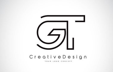 GT G T Letter Logo Design in Black Colors. 