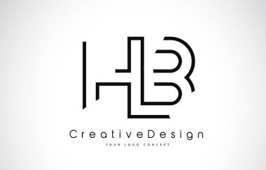 HB H B harfi Logo tasarımı siyah renklerde. 