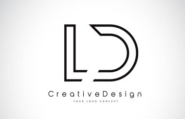 Ld L D harfi Logo tasarımı siyah renklerde. 