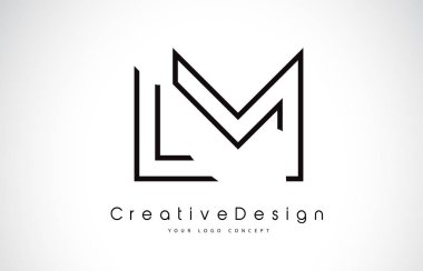 LM L M harfi Logo tasarımı siyah renklerde. 