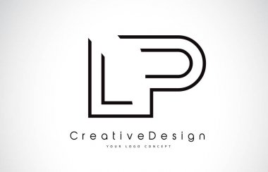 LP L P harfi Logo tasarımı siyah renklerde.