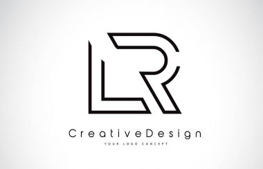 LR mektup Logo tasarımı siyah renklerde. 