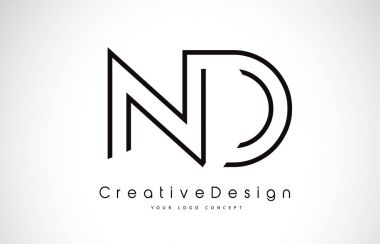 ND N D harfi Logo tasarımı siyah renklerde.