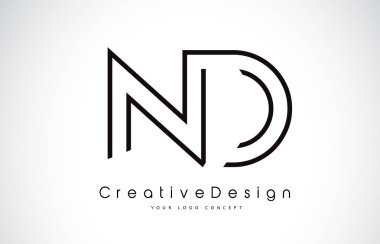 ND N D Letter Logo Design in Black Colors. clipart