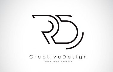 RD R D harfi Logo tasarımı siyah renklerde