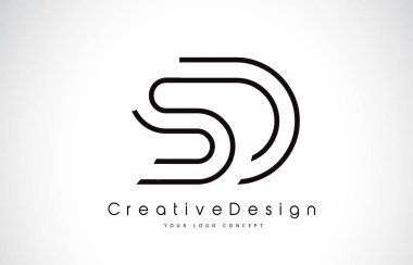 SD S D harfi Logo tasarımı siyah renklerde.