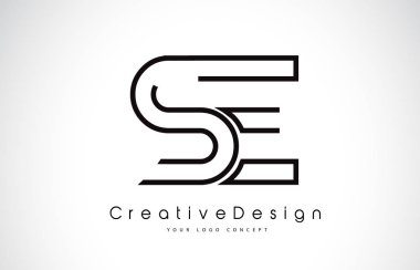 Se S E mektup Logo tasarımı siyah renklerde. 