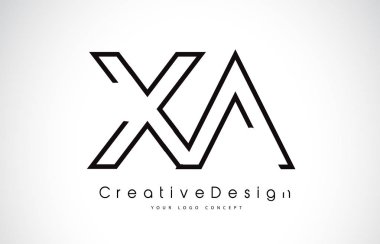 XA X A mektup Logo tasarımı siyah renklerde.