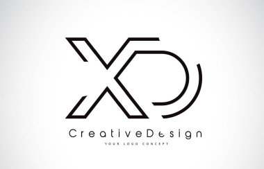 XD X D harfi Logo tasarımı siyah renklerde. 