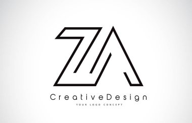 Za Z A mektup Logo tasarımı siyah renklerde