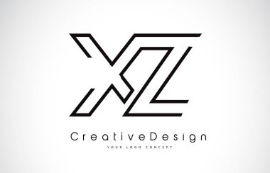 XZ X Z harfi Logo tasarımı siyah renklerde.