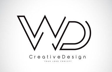 WD W D harfi Logo tasarımı siyah renklerde.