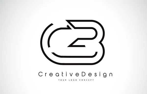 CB C B Carta Logo Design em cores pretas . — Vetor de Stock