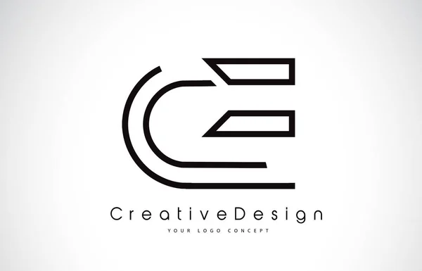 CE C E mektup Logo tasarımı siyah renklerde. — Stok Vektör