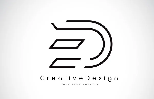 Ed Letter Logo ontwerp in zwart kleuren. — Stockvector