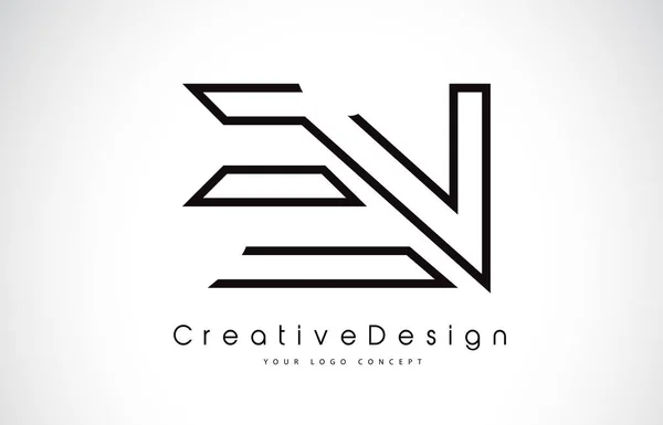 FR E N Lettre Logo Design en couleurs noires . — Image vectorielle