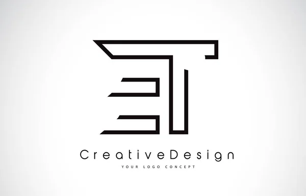 Projektowanie Logo et E T list w kolorach czarnym. — Wektor stockowy