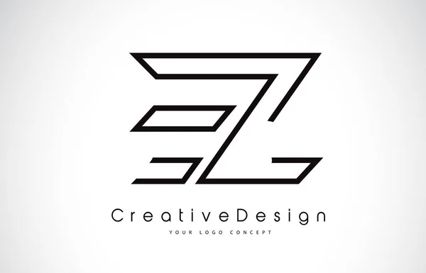 Ez e z Brief Logo Design in schwarzen Farben. — Stockvektor