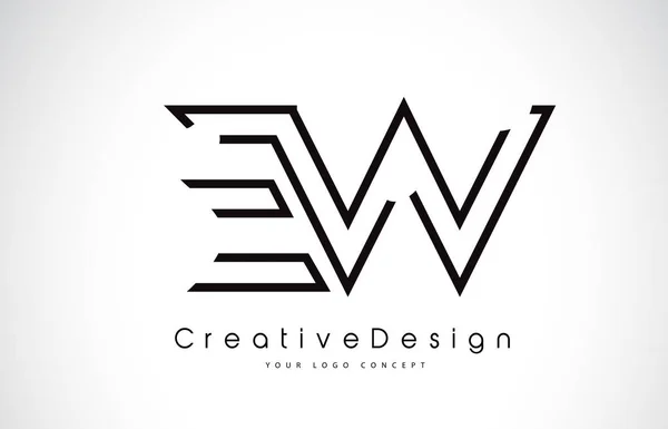 EW E W Lettera Logo Design in colori neri . — Vettoriale Stock