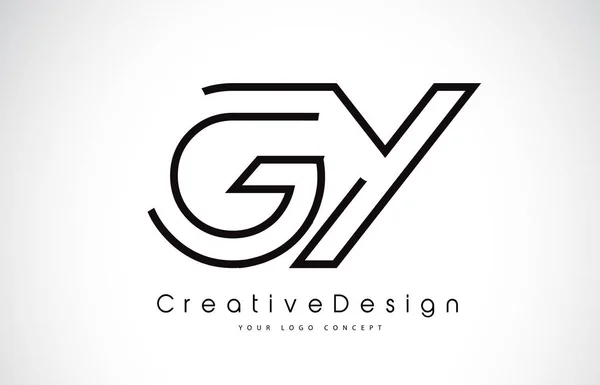 GY G Y harfi Logo tasarımı siyah renklerde. — Stok Vektör