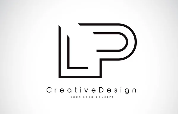 LP L P Letter & Design in Black Colors . — стоковый вектор