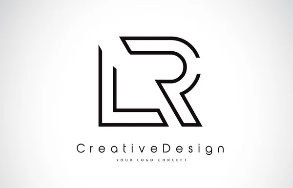 LR Letter Design in Black Colors . — стоковый вектор