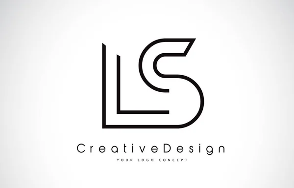 LS L S Lettera Logo Design in colori neri . — Vettoriale Stock
