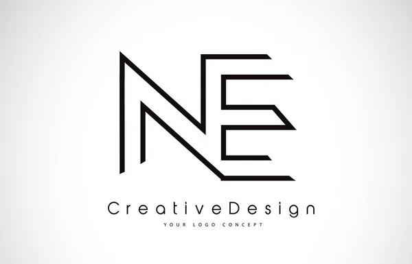 NE N E Carta Diseño de Logo en Colores Negros . — Vector de stock