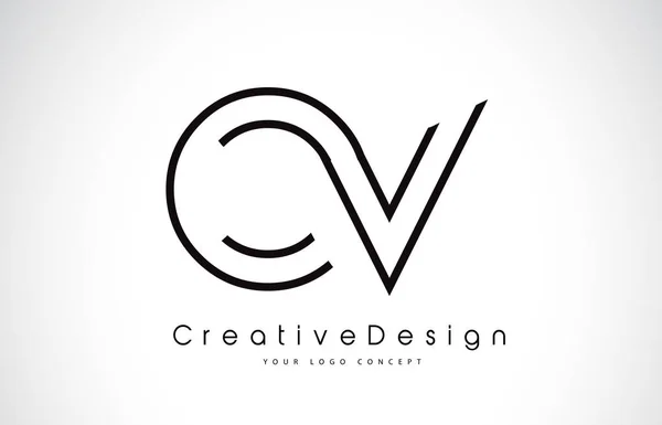 Дизайн логотипу ов O V лист в чорних тонах. — стоковий вектор