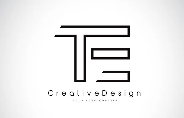 TE T E Carta Logo Design em cores pretas . —  Vetores de Stock