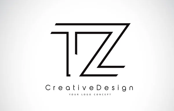 Дизайн логотипа TZ T Z в черных цветах . — стоковый вектор