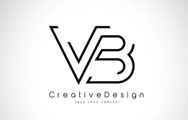 Vb V B 字母标志设计黑色颜色. — 图库矢量图片