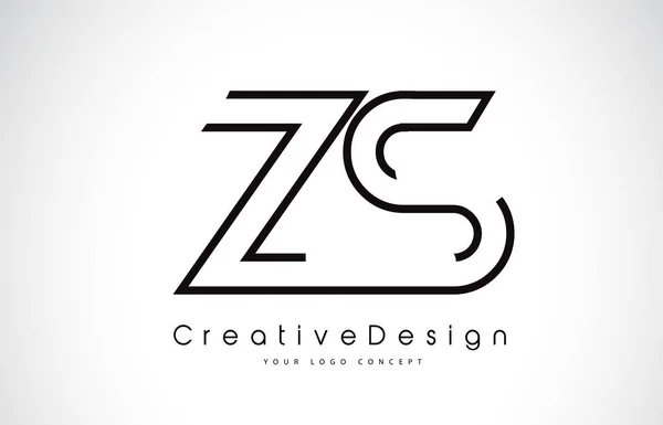 ZS Z S Letra Logotipo Diseño en Colores Negro . — Archivo Imágenes Vectoriales