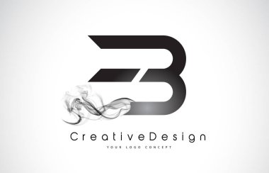 EB mektup Logo tasarımı siyah duman ile.