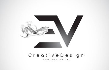 Siyah duman ile ev mektup Logo Tasarım.