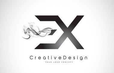 Siyah duman ile mektup Logo tasarımı.