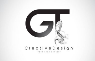 Gt mektup Logo tasarımı siyah duman ile.