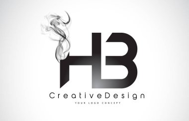 Siyah duman ile HB mektup Logo Tasarım.