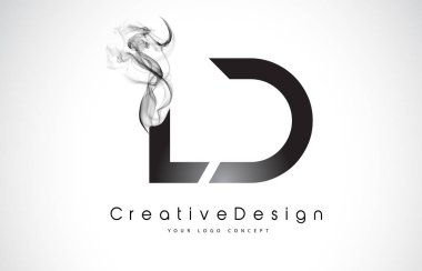Ld mektup Logo tasarımı siyah duman ile.