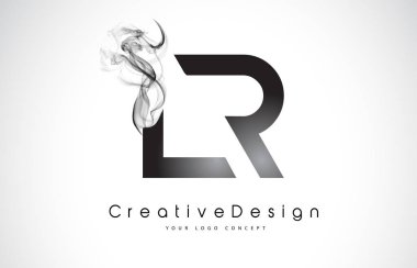 LR mektup Logo tasarımı siyah duman ile.