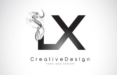 Siyah duman ile LX mektup Logo Tasarım.