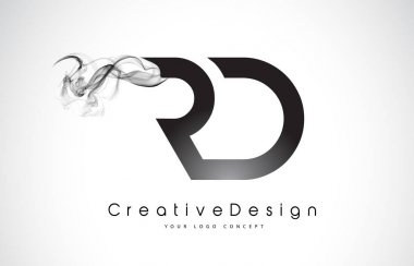 RD mektup Logo tasarımı siyah duman ile.
