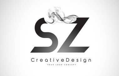 Sz mektup Logo tasarımı siyah duman ile.