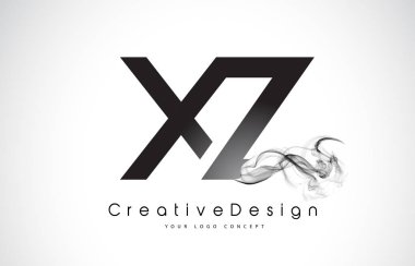 XZ mektup Logo tasarımı siyah duman ile.