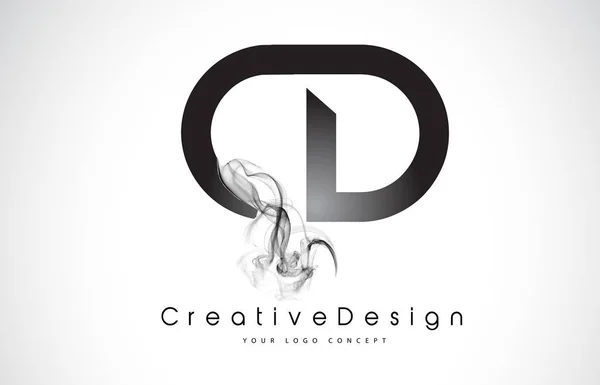 CD brief Logo ontwerp met zwarte rook. — Stockvector