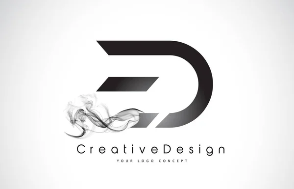 ED Letter Logo Design with Black Smoke. — Stock Vector