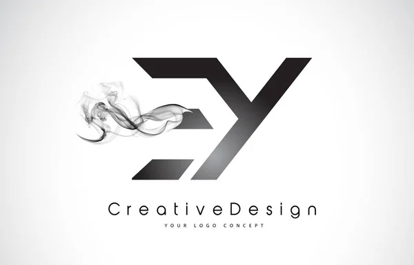 EY Letter Logo Design con fumo nero . — Vettoriale Stock